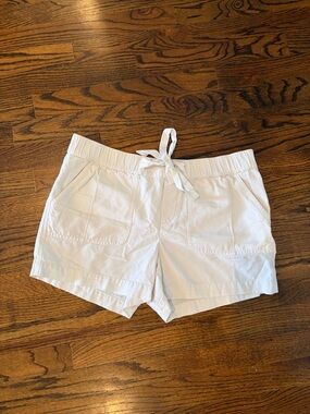 LOFT White High-Waist Drawstring Shorts